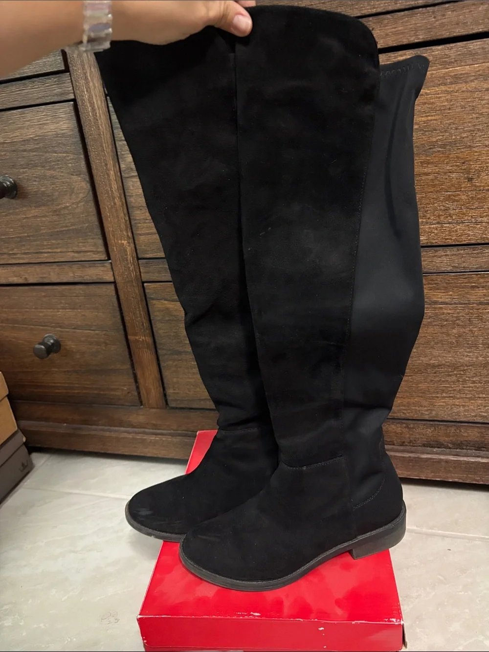 Black Suede Boots - SIZE 6